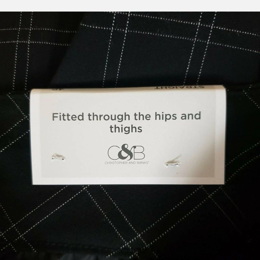 Christopher & Banks Pants 4p Black Plaid Shaped Fit Mid Rise Trouser Career New — image 8 of 8